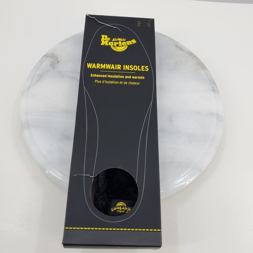 NWT Dr. Martens WarmWair Insoles Black‎ Faux Fur Insulated Women 5 US Winter